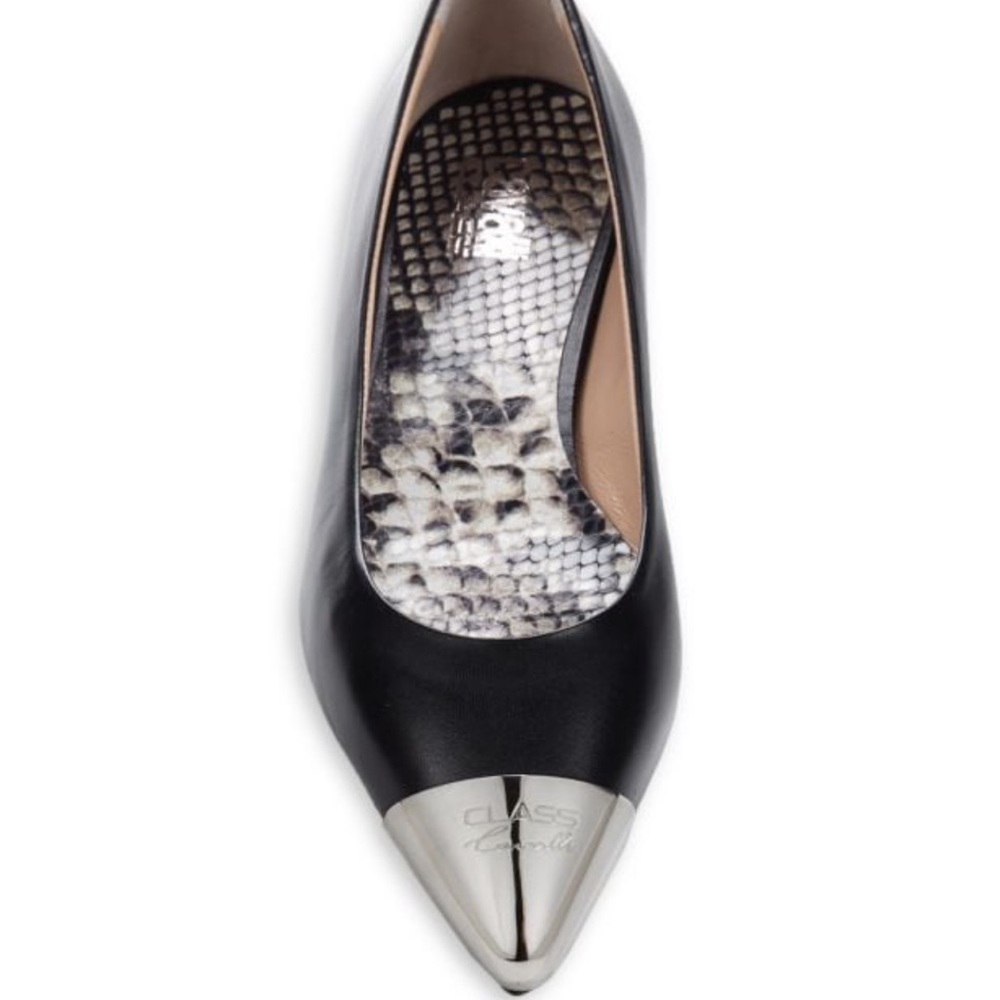 Roberto Cavalli Leather Pointed Toe Flats